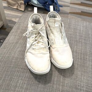 White Adidas Crazy Flight Volleyball Shoe